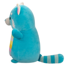 Plush Squishmallows Hugmees Vanessa The Teal Red Panda With Rainbow Belly 35cm - Albagame