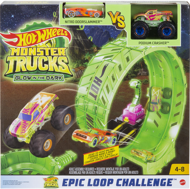 Set Hot Wheels Monster Trucks Glow in the Dark Epic Loop – Albagame