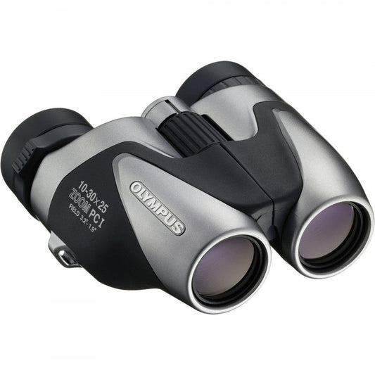 Binoculars Olympus 10-30X25 ZOOM PC I SILVER - Albagame