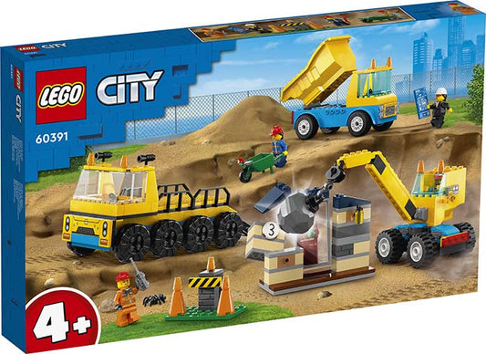 Lego City Construction Trucks and Wrecking Ball Crane 60391 - Albagame