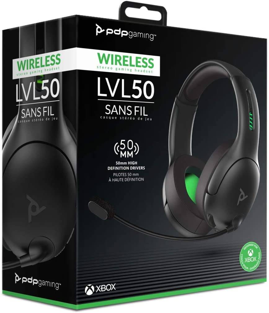 PDP Gaming LVL50 Wireless Stereo Gaming Headset: Black - Xbox Series X|S,  Xbox One, Windows 10