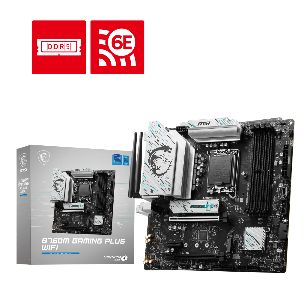 Motherboard MSI B760M GAMING PLUS WIFI , Wireless + Bluetooth , Micro ATX , DDR5 , Socket 1700 , 12+1 VRM phase , 7D99-017R - Albagame