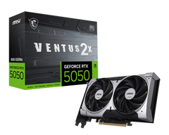 GPU MSI Ventus 2x OC GeForce RTX 5050 8GB GDDR6 , 2x Fan , Black/Silver , G5050-8V2C - Albagame