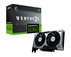 GPU MSI Ventus 2x OC GeForce RTX 5060 8GB GDDR7 , 2x Fan , Black/Silver , G5060-8V2C - Albagame