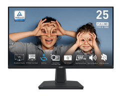 Monitor 24.5" MSI Pro MP251 , FHD 1920x1080p IPS 100Hz 1ms 104.1%sRGB 300nits , 1xHDMI 1xVGA , 2x Speakers , VESA , Adaptive Sync , Black , 9S6-3PC2CM-002 , 2Y