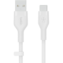 Cable USB-A  Belkin BoostCharge Flex , USB-A to USB-C , 2m , White , CAB008BT2MWH - Albagame