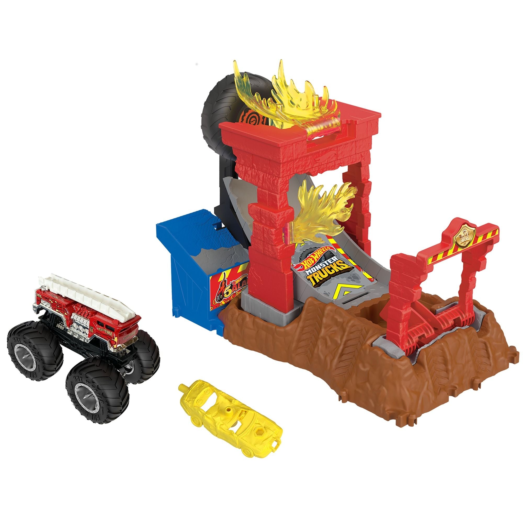 Set Hot Wheels Monster Trucks Arena Smashers Smash Race Challenge - Albagame