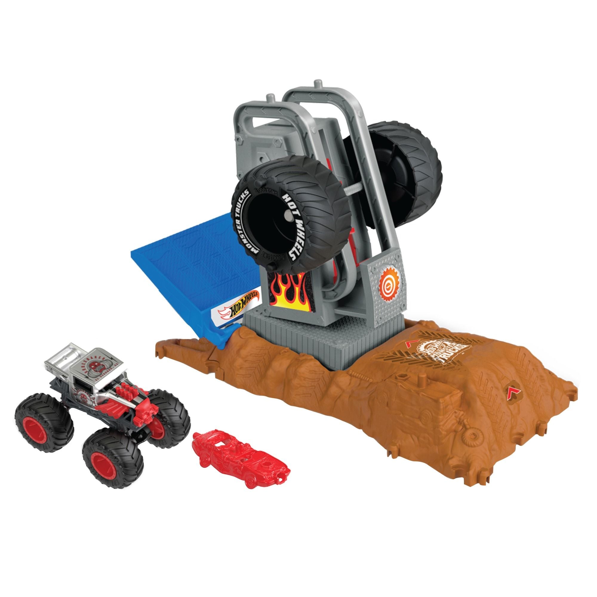 Set Hot Wheels Monster Trucks Arena Smashers Smash Race Challenge - Albagame