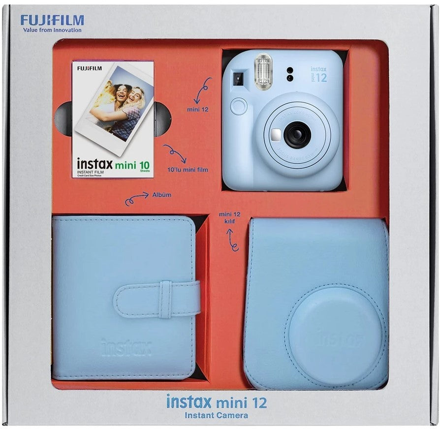 Camera Instax Mini 12 Pastel Blue Bundle Box - Albagame