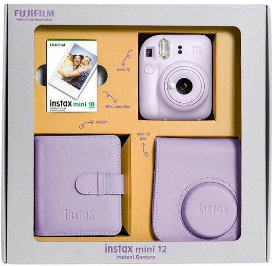 Camera Instax Mini 12 Lilac Purple Bundle Box - Albagame