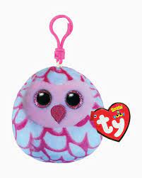 Plush Ty Squishy Beanies Key Clip Pinky Pink Owl - Albagame