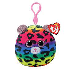 Plush Ty Squishy Beanies Key Clip Dotty Multicolor Leopard - Albagame