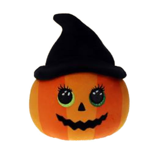 Plush Ty Squishy Beanies Ramona Pumpkin With Black Hat 22cm - Albagame