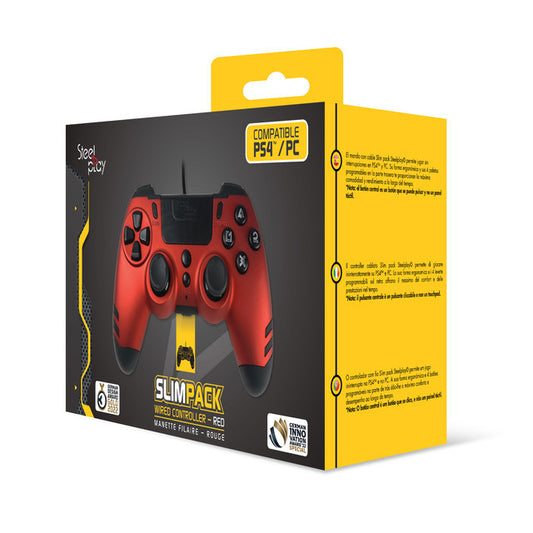 Controller PS4 Steelplay SlimPack Wired Ruby Red - Albagame