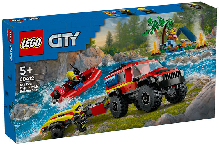 Lego City 4x4 Fire Truck with Rescue Boat 60412 - Albagame