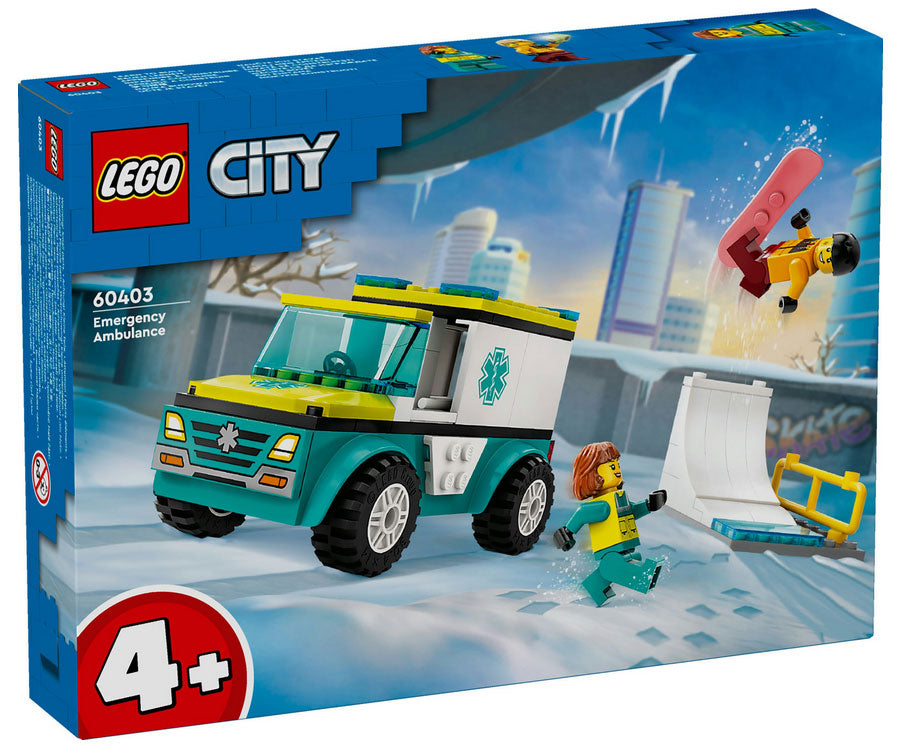 Lego City Emergency Ambulance and Snowboarder 60403 - Albagame