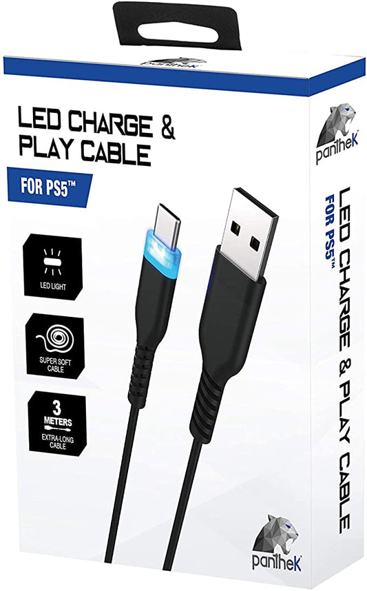 Cable Panthek USB Led Charge For PS5 Controller (3M) - Albagame