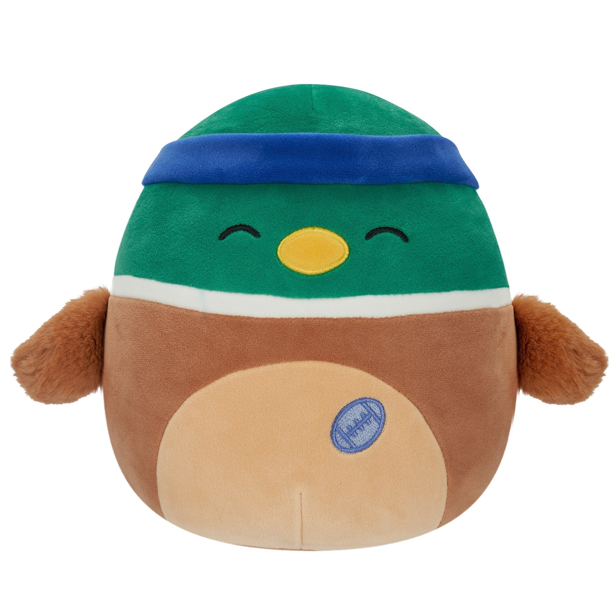 Plush Squishmallows Avery The Mallard Duck With Sweatband and Rugby Ball 20cm - Albagame