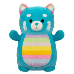 Plush Squishmallows Hugmees Vanessa The Teal Red Panda With Rainbow Belly 35cm - Albagame