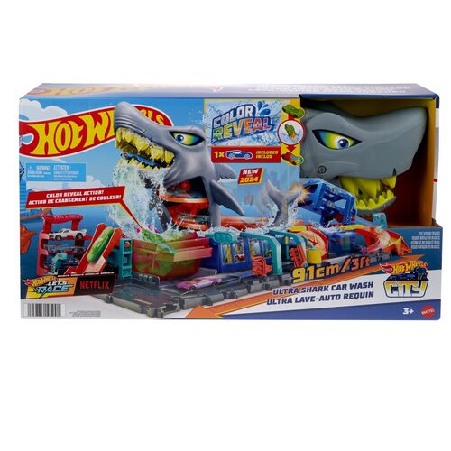 Playset Hot Wheels City Ultra Shark Car Wash - Albagame