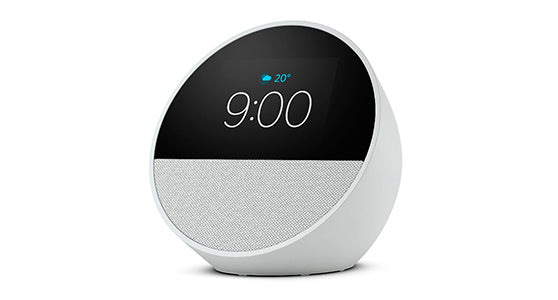 Smart Alarm Clock Amazon Echo Spot Glacier White - Albagame