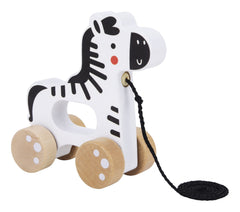 Wooden Pull Along Zebra - Albagame