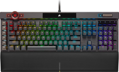 Keyboard Corsair K100 RGB , Optical Mechanical with OPX Switches , aluminum design with RGB edge + iCUE wheel  , US Layout , Black , CH-912A01A-NA
