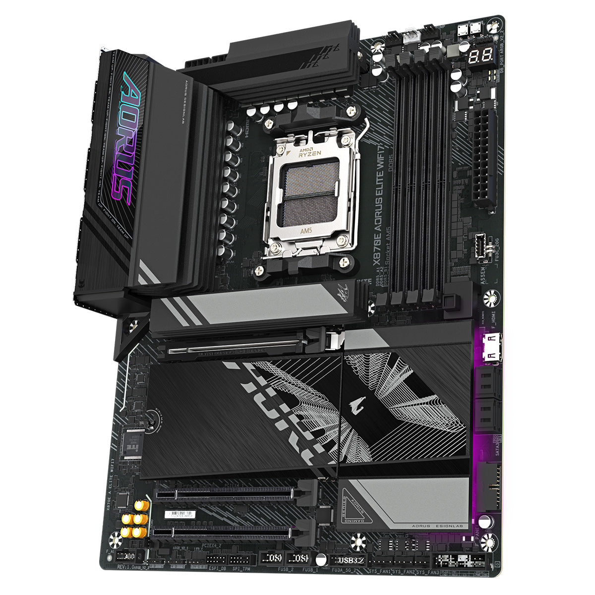 Motherboard Gigabyte X870E AORUS PRO WIFI7 , Wireless + Bluetooth , ATX , DDR5 , Socket AM5 , 16+2+2 , X870E AORUS PRO - Albagame