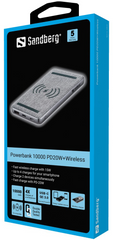 PowerBank 10,000mAh Sandberg with Wireless Charging - Albagame