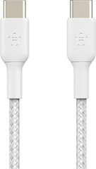 Cable USB-C  Belkin BoostCharge , USB-C to USB-C up to 60W , Braided , 2m , White , CAB004BT2MWH - Albagame