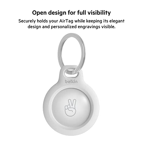 AirTag Accessory Belkin Secure Holder with Key Ring 1-pack , White , F8W973BTWHT - Albagame