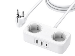 Power Strip Ugreen with 2x Schucko ports + 2x USB-A 5v 3A + 1x USB-C 5v 3A - Albagame