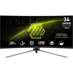 Monitor 34" MSI MAG 345CQR , UWQHD 3440x1440p Rapid VA 180Hz 1ms 120%sRGB 300nits , 2xHDMI 1xDisplayPort , HAS , VESA , FreeSync Premium , Black , 9S6-3DD14H-002 , 2Y