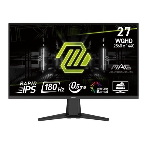 Monitor 27" MSI MAG 275QF , QHD 2560x1440p Rapid IPS 180Hz 1ms 101%sRGB 300nits , 2xHDMI 1xDisplayPort , VESA , Adaptive Sync , Black , 9S6-3CE21M-022 , 2Y