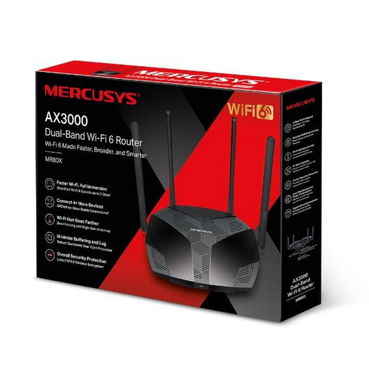 Router Mercusys MR80X AX3000 , Wireless 6 - Albagame