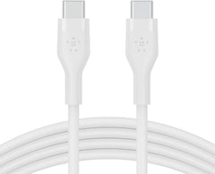 Cable USB-C  Belkin BoostCharge Flex , USB-C to USB-C up to 60W , 2m , White , CAB009BT2MWH - Albagame
