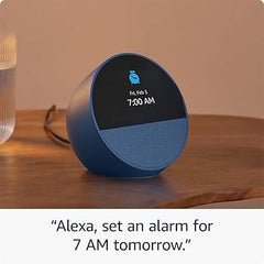 Smart Alarm Clock Amazon Echo Spot Ocean Blue