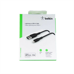 Cable USB-A to Lightning  Belkin BoostCharge up to 18W , Charging and data sync , Black , 2m , BEL-0060 - Albagame