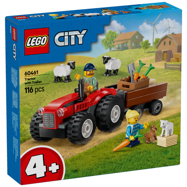 Lego City Red Farm Tractor with Trailer & Sheep 60461 - Albagame