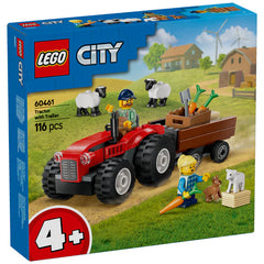Lego City Red Farm Tractor with Trailer & Sheep 60461 - Albagame