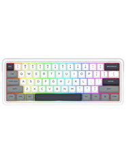 Keyboard Redragon Ironguard PRO , RGB , 60% with 61 keys , Hot-Swappable Dragon Chant switches , Wireless/Bluetooth/Wired , White & Blue Mixed Keycaps , K722WGP