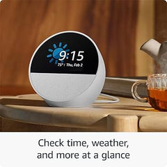 Smart Alarm Clock Amazon Echo Spot Glacier White - Albagame