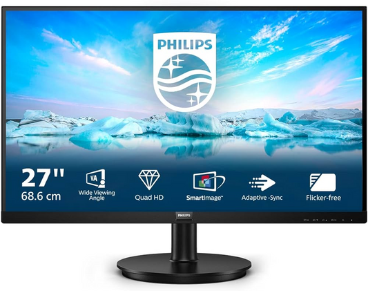 Monitor 27" Philips 2K QHD 2560x1440p VA 75Hz 68%sRGB 250nits - Albagame