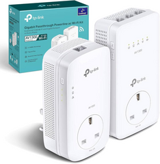 Adapter Powerline TP-Link AV1300 Gigabit Passthrough Powerline , AC1200 WiFi5 Wireless , 300 Meters Range ,  TL-WPA8631P - Albagame