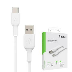 Cable USB-A to USB-C  Belkin BoostCharge up to 60W , Charging and data sync , White , 1m , BEL-0052 - Albagame