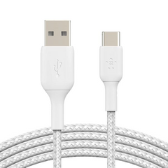 Cable USB-A to USB-C  Belkin BoostCharge up to 60W , Charging and data sync , White , 1m , BEL-0052 - Albagame