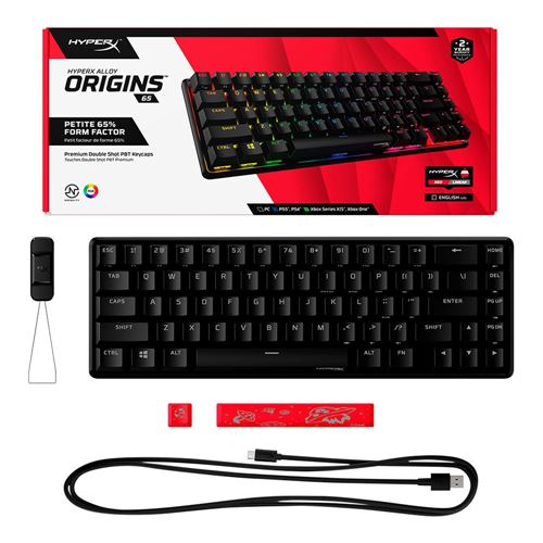 Keyboard HyperX Alloy Origins Core , ARGB , Mechanical with HX Red Keys , US Layout , Black , 4P5P3AA#ABA - Albagame