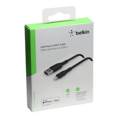 Cable USB-A  Belkin BoostCharge , USB-A to Lightning , 2m , Braided Black , CAA002BT2MBK - Albagame