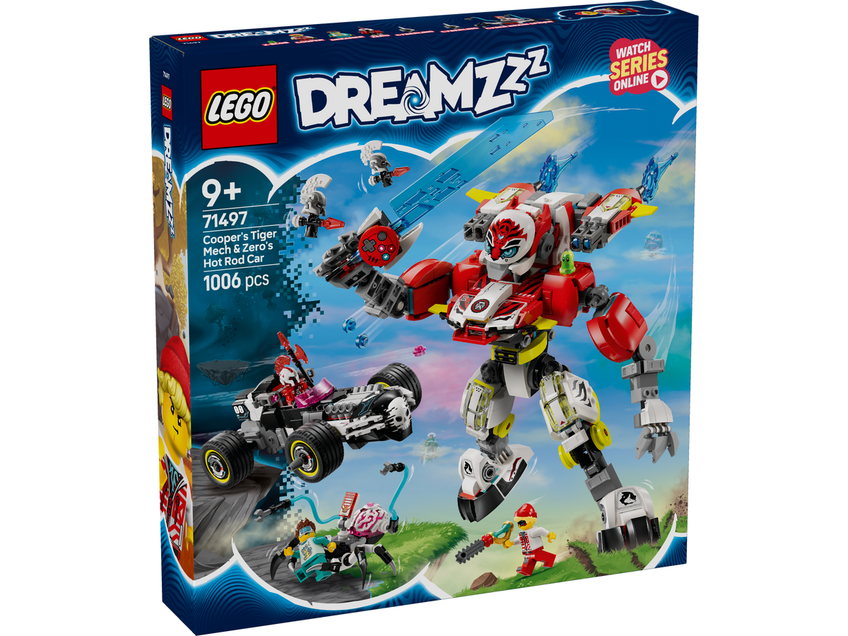 Lego Dreamzzz Cooper's Tiger Mech & Zero's Hot Rod Car 71497 - Albagame