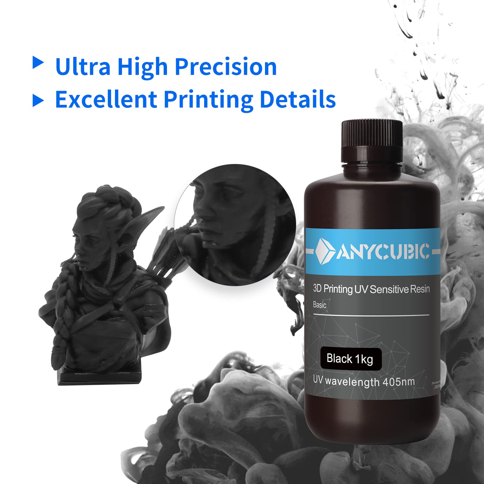 Resin Anycubic Basic Rigid 1kg Light Black - Albagame